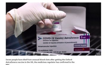 Covid-19: Επτά θάνατοι θρόμβων στο Ηνωμένο Βασίλειο μετά το εμβόλιο AstraZeneca